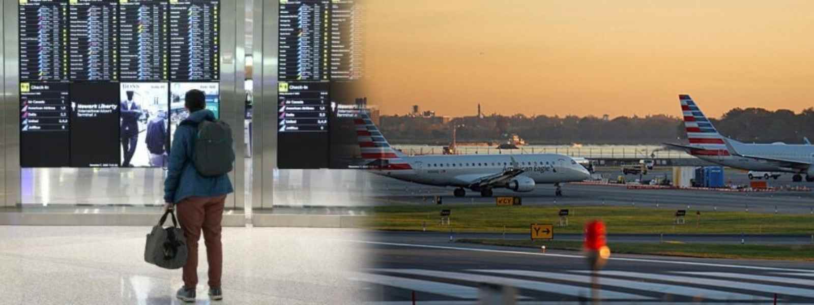 අමෙරිකාවේ ගුවන් ගමන් 1,200 ක් අවලංගු කෙරේ